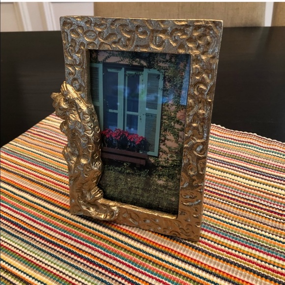 Opalhouse Accents Nwt Opalhouse Gold Metal 4x6 Leopard Picture